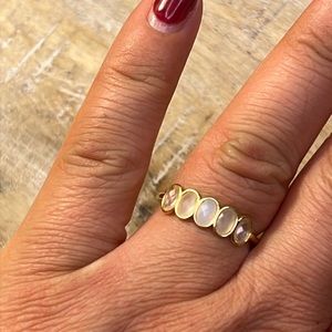 Gold with pink stones ring